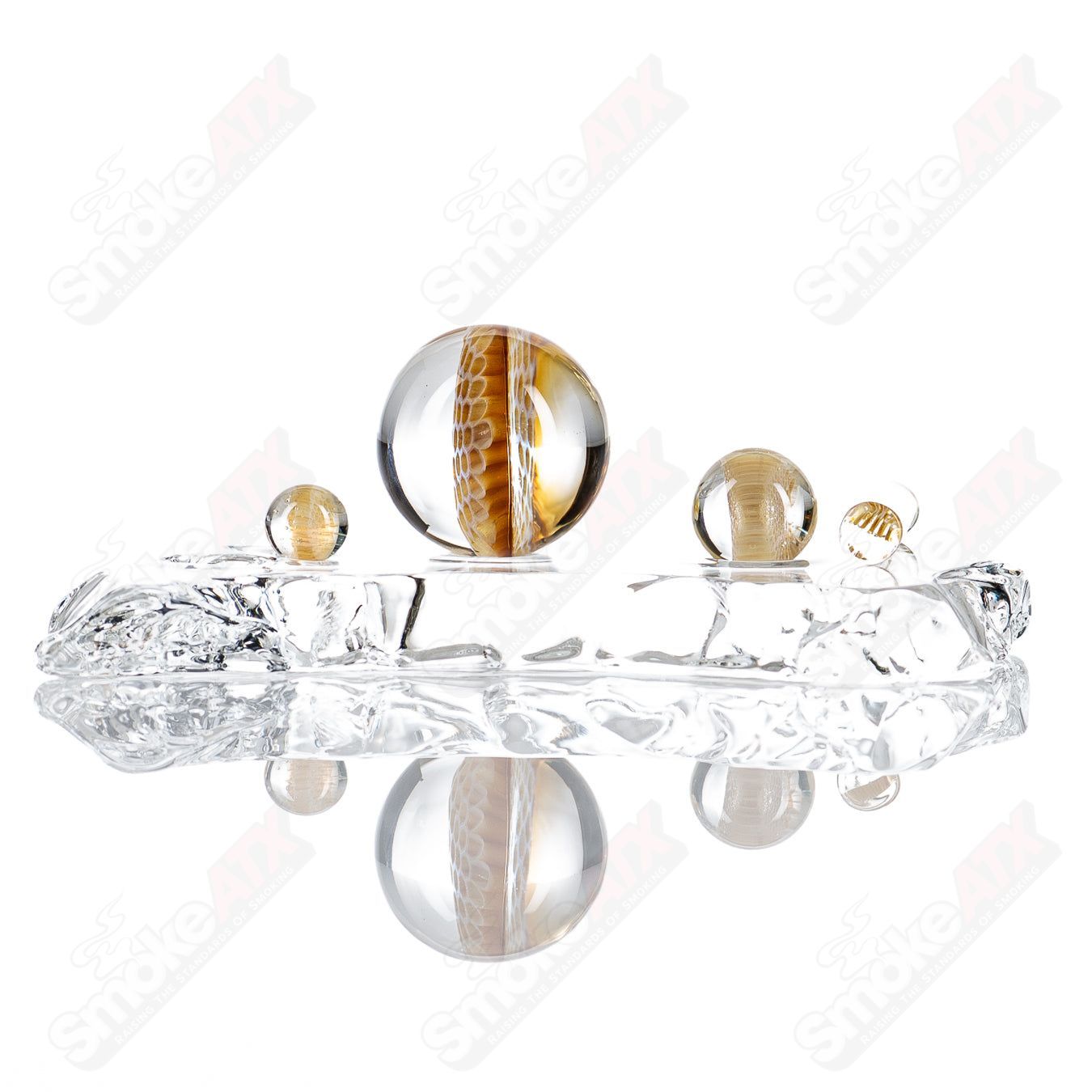 4pc Honeycomb Slurper Set by Joe P Glass - Smoke ATX