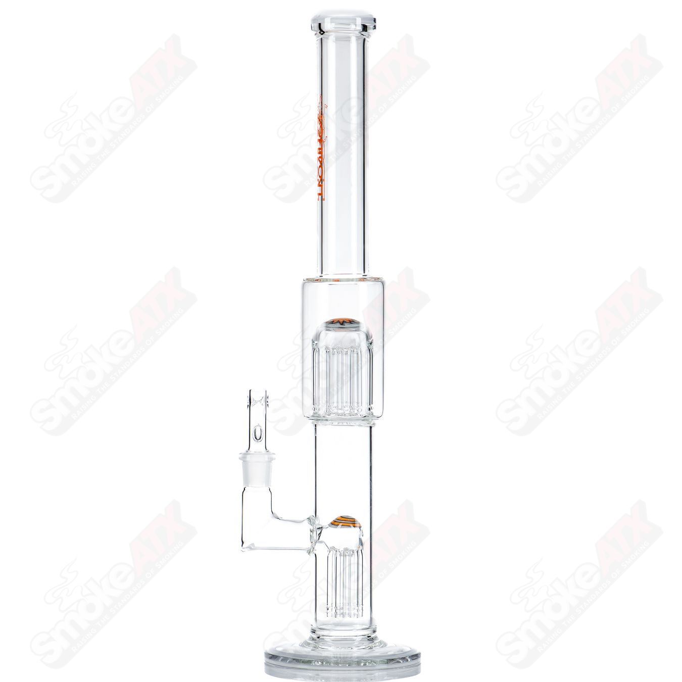 5 18mm 7/13 Arm Perc w Worked Sections Toro Glass - Smoke ATX