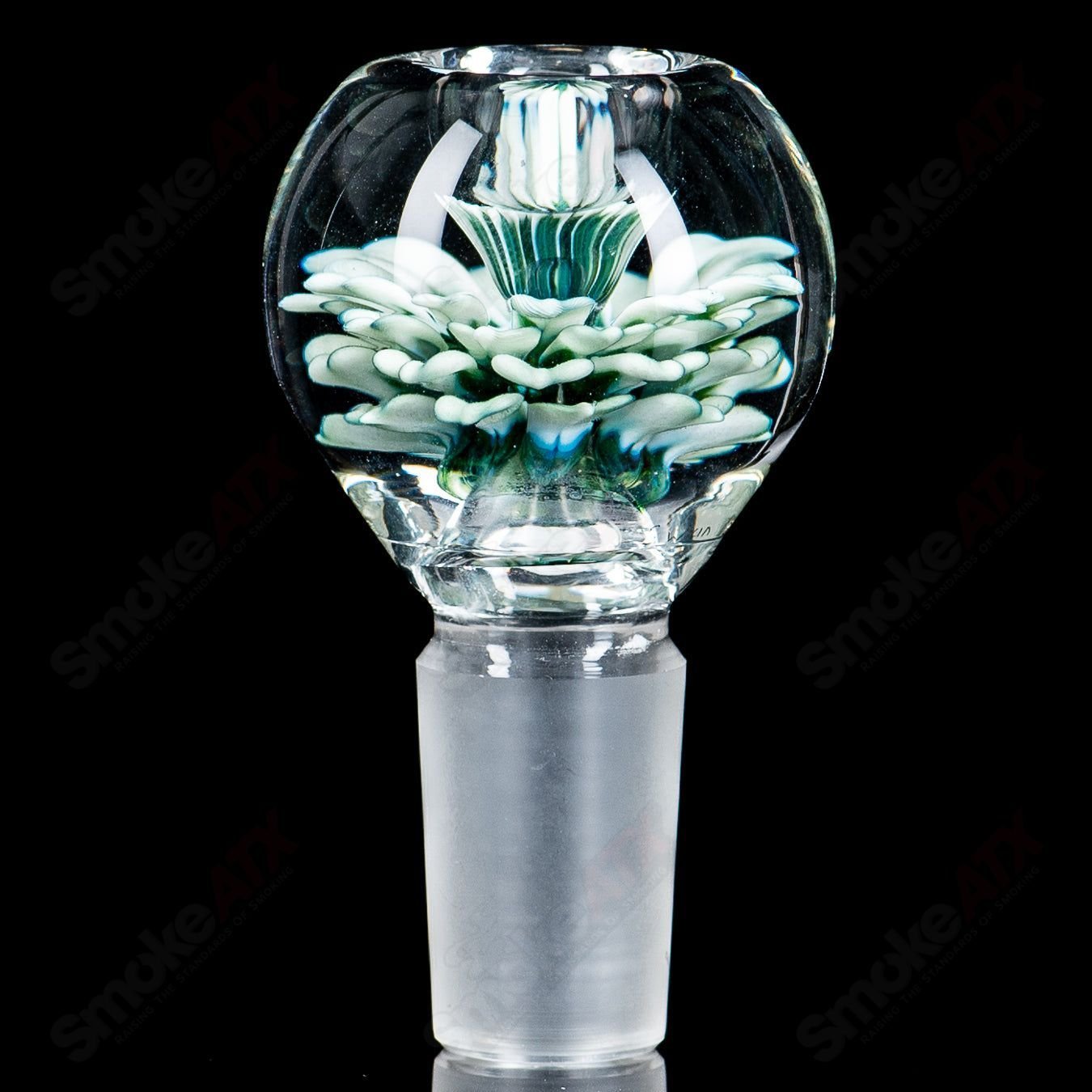5 18mm Flower Marble Bowl by Swan Glass - Smoke ATX