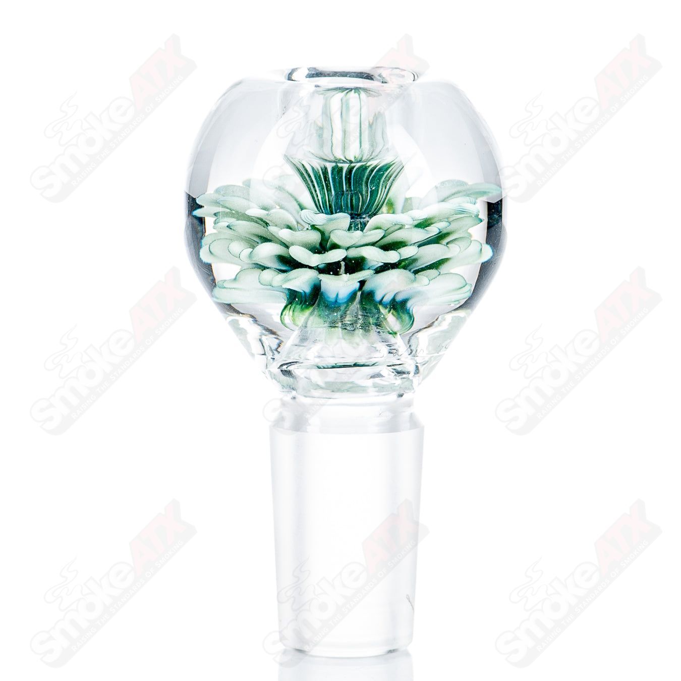 5 18mm Flower Marble Bowl by Swan Glass - Smoke ATX