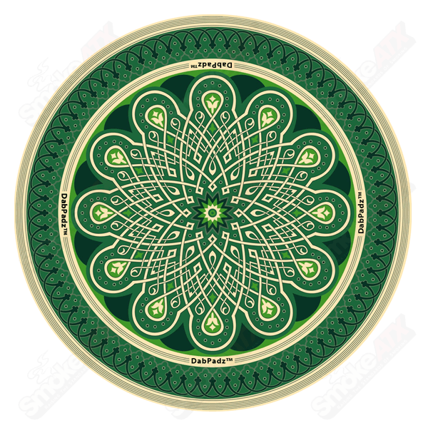 8in Green Mandala Fabric Dab Padz - Smoke ATX