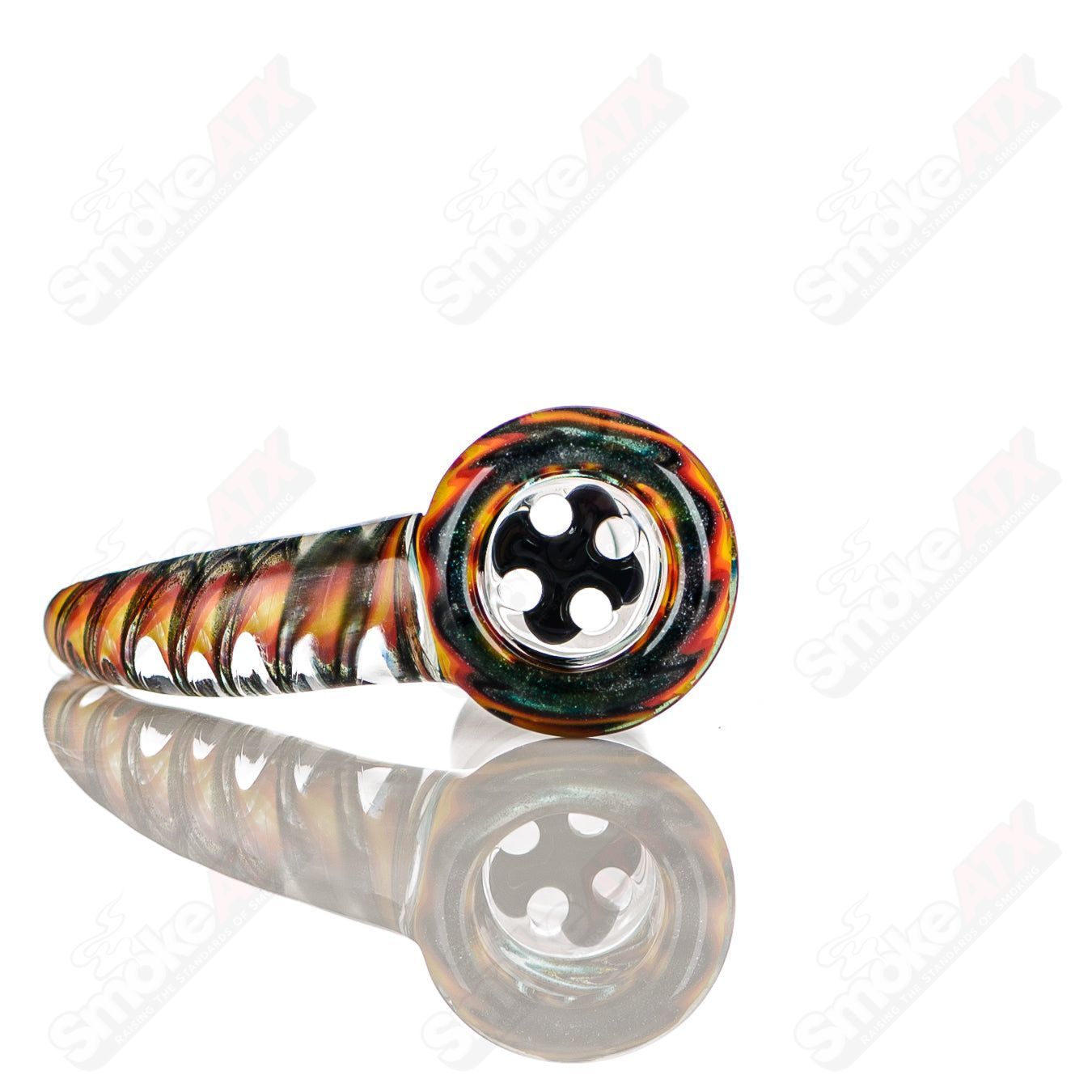 #8 18mm Worked Color 4-Hole Slide Texas Tubes - Smoke ATX