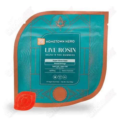5mg Blood Orange Live Rosin D9+CBD Gummies (5mg/5mg) Hometown Hero - Smoke ATX