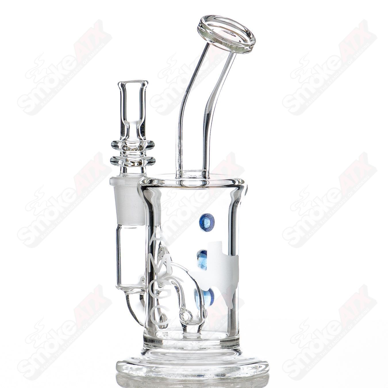 6" 44mm Color Dot Shredder Rig (Cobalt) AMGC - Smoke ATX