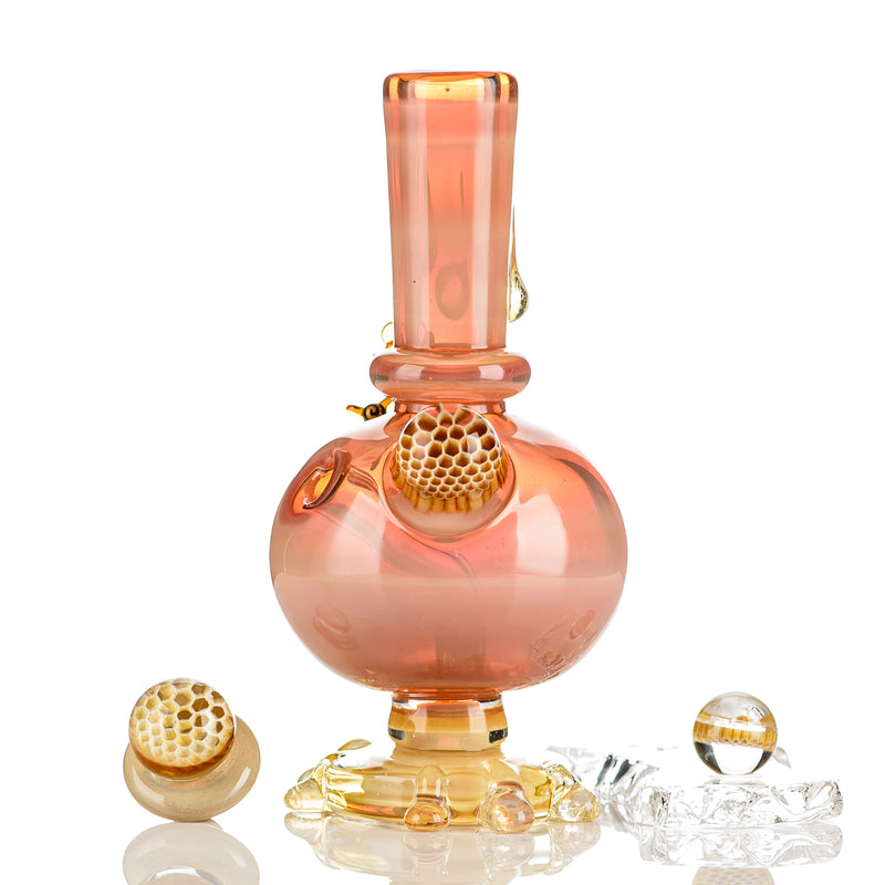 Cherry Blossom Pink Honeycomb Lamp Set Joe P Glass - Smoke ATX
