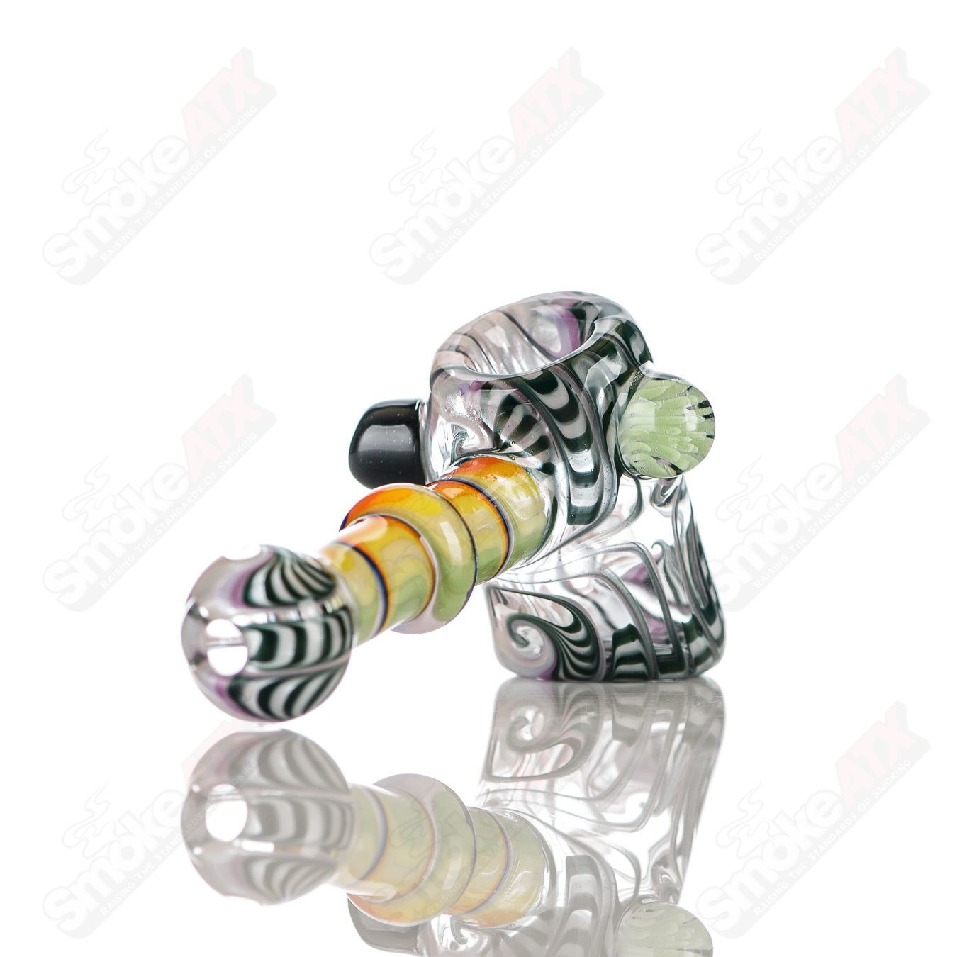 #6 Wig Wag Hammer Dry Pipe Katy Wright Glass - Smoke ATX