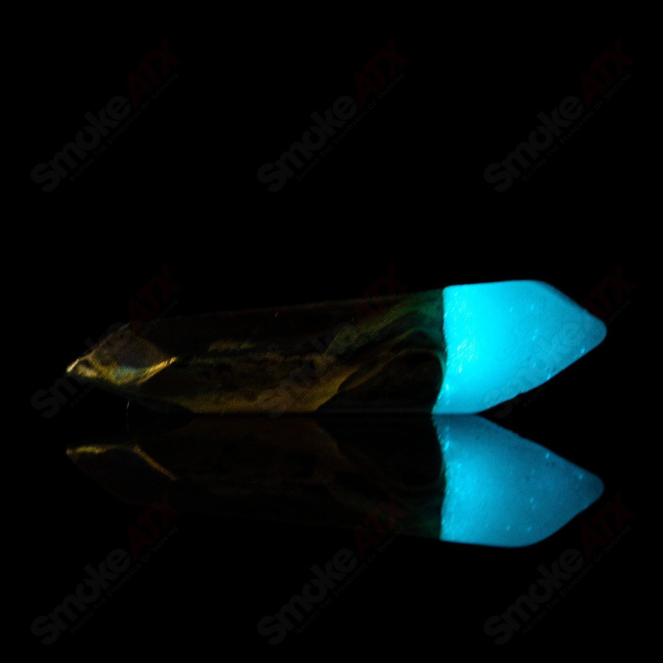 Marbled UV Terp Crystal w Blue GLOW Top Accent Phil Siegel - Smoke ATX