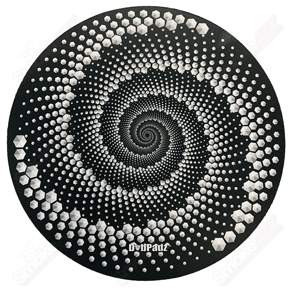 8in Hexagon Spirals Fabric Dab Padz - Smoke ATX