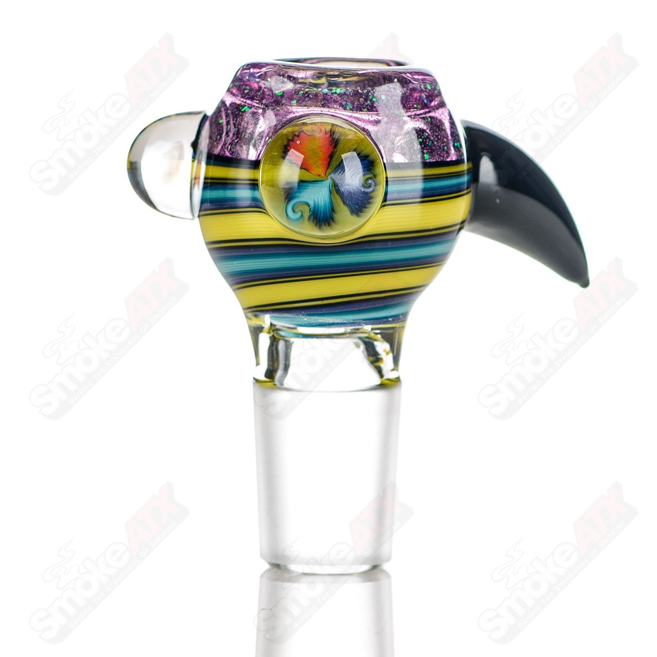 #4 18mm Color Worked Slide Bowl Jeremy from Oregon - Smoke ATX