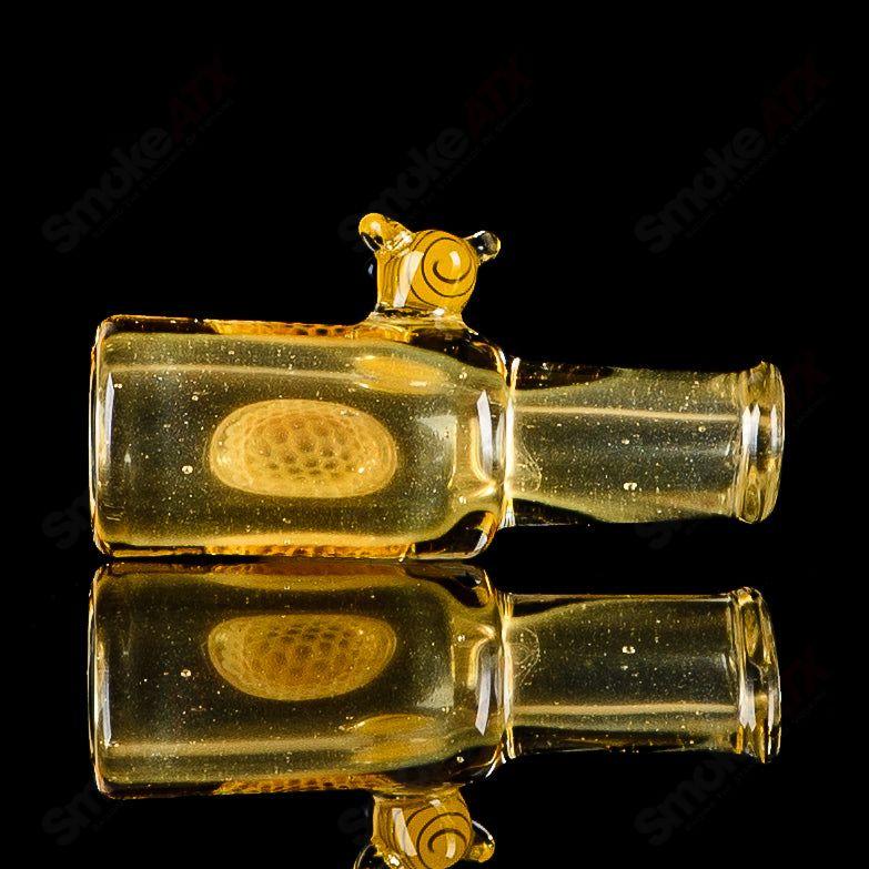 Small Honeycomb & Bee Joint Holder Joe P Glass - Smoke ATX