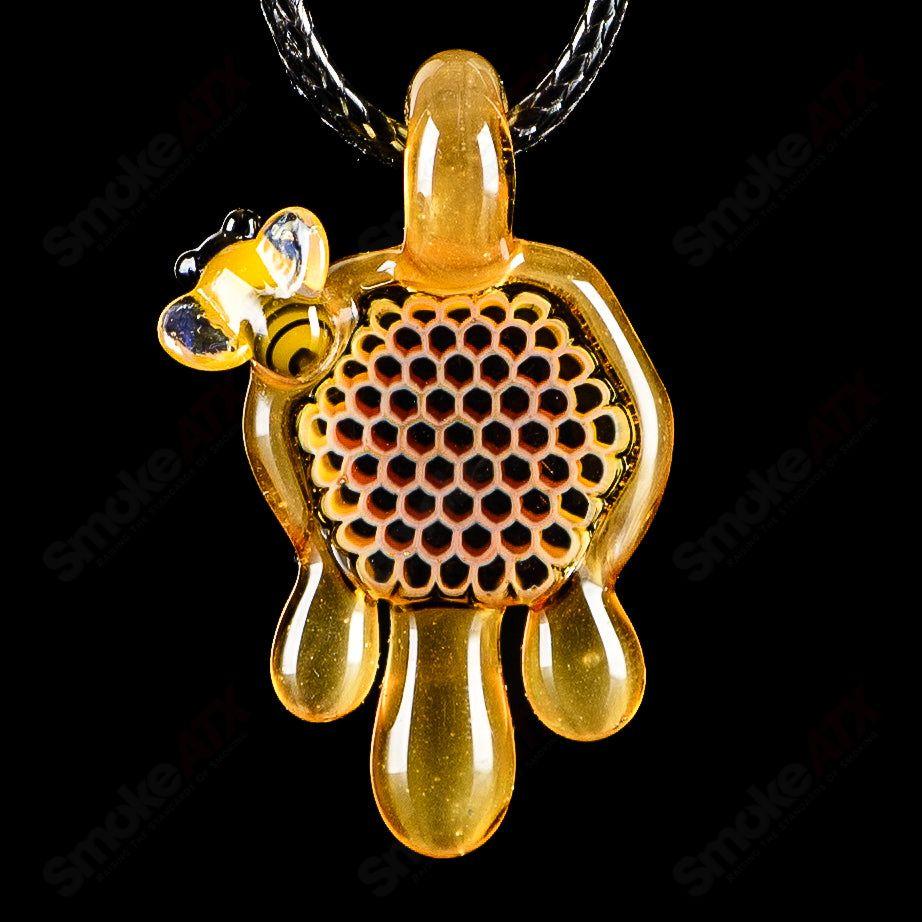 #2 Small Honeycomb Drip Pendant Joe P Glass - Smoke ATX