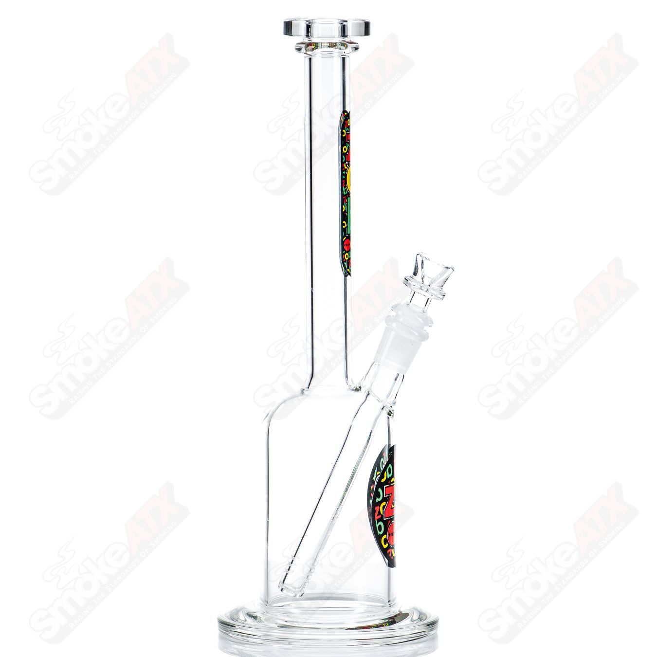 75MM Straight Neck Tall Boy Bubbler (Rasta Label) ZOB - Smoke ATX