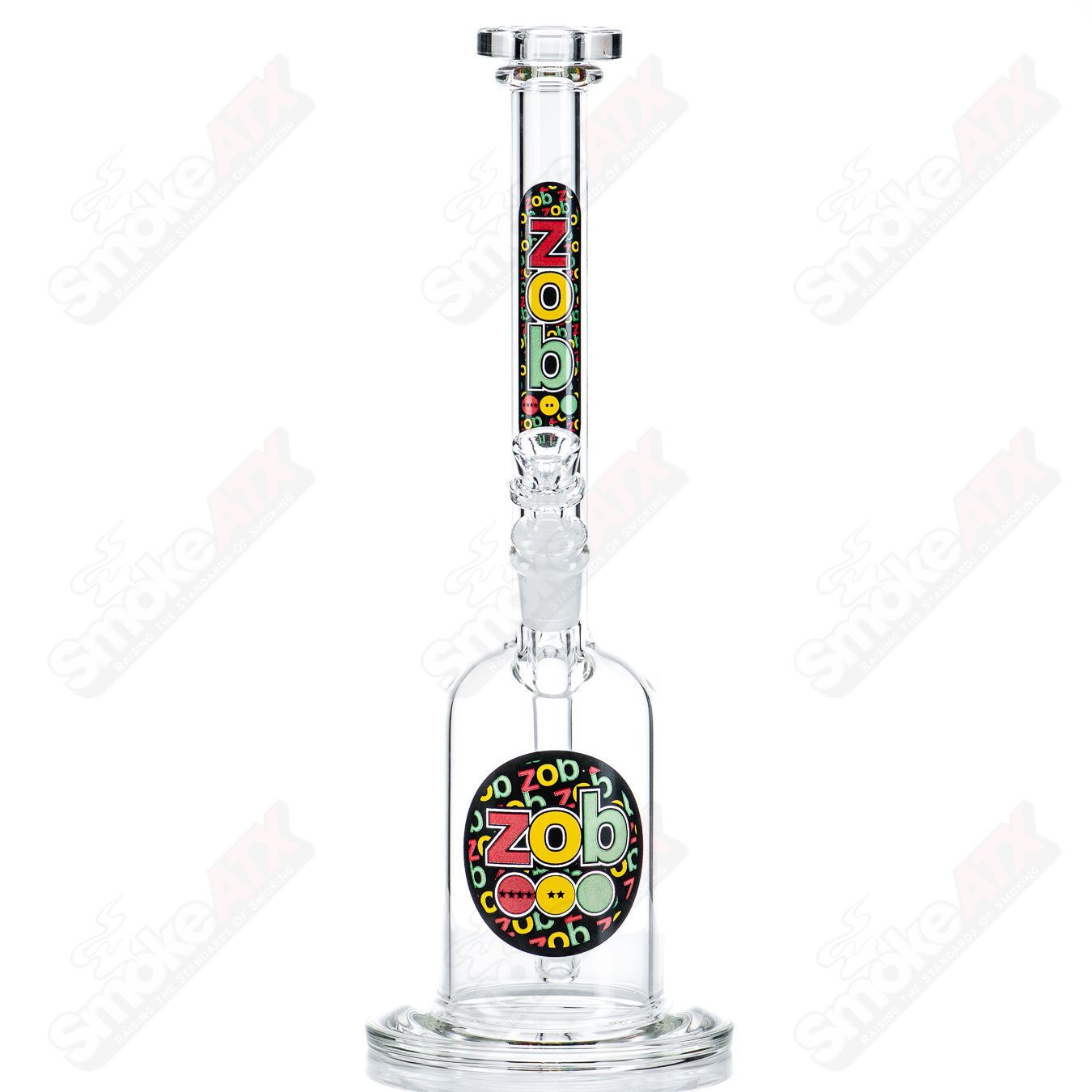 75MM Straight Neck Tall Boy Bubbler (Rasta Label) ZOB - Smoke ATX