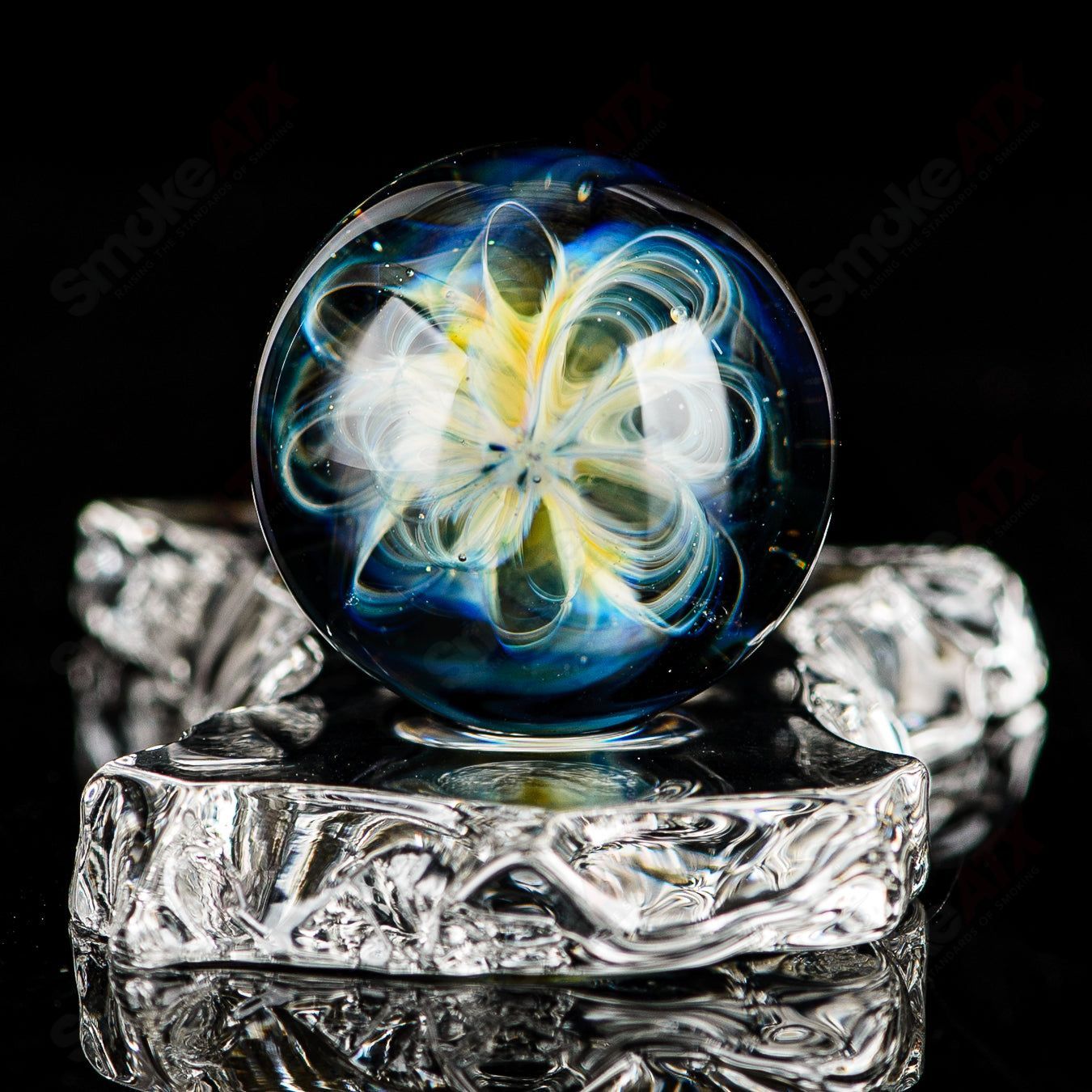 #1 Fume Latticino Marble Signed - JMK Glass - Smoke ATX