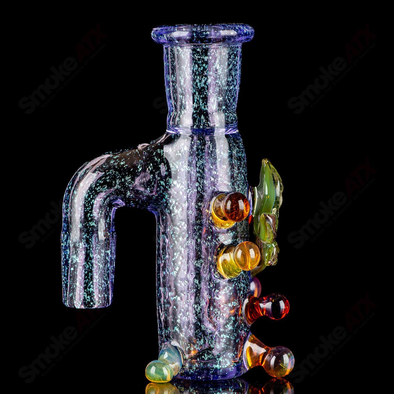 Purple Dichro Ash Catcher (UV Leaf) Mr. Gray - Smoke ATX
