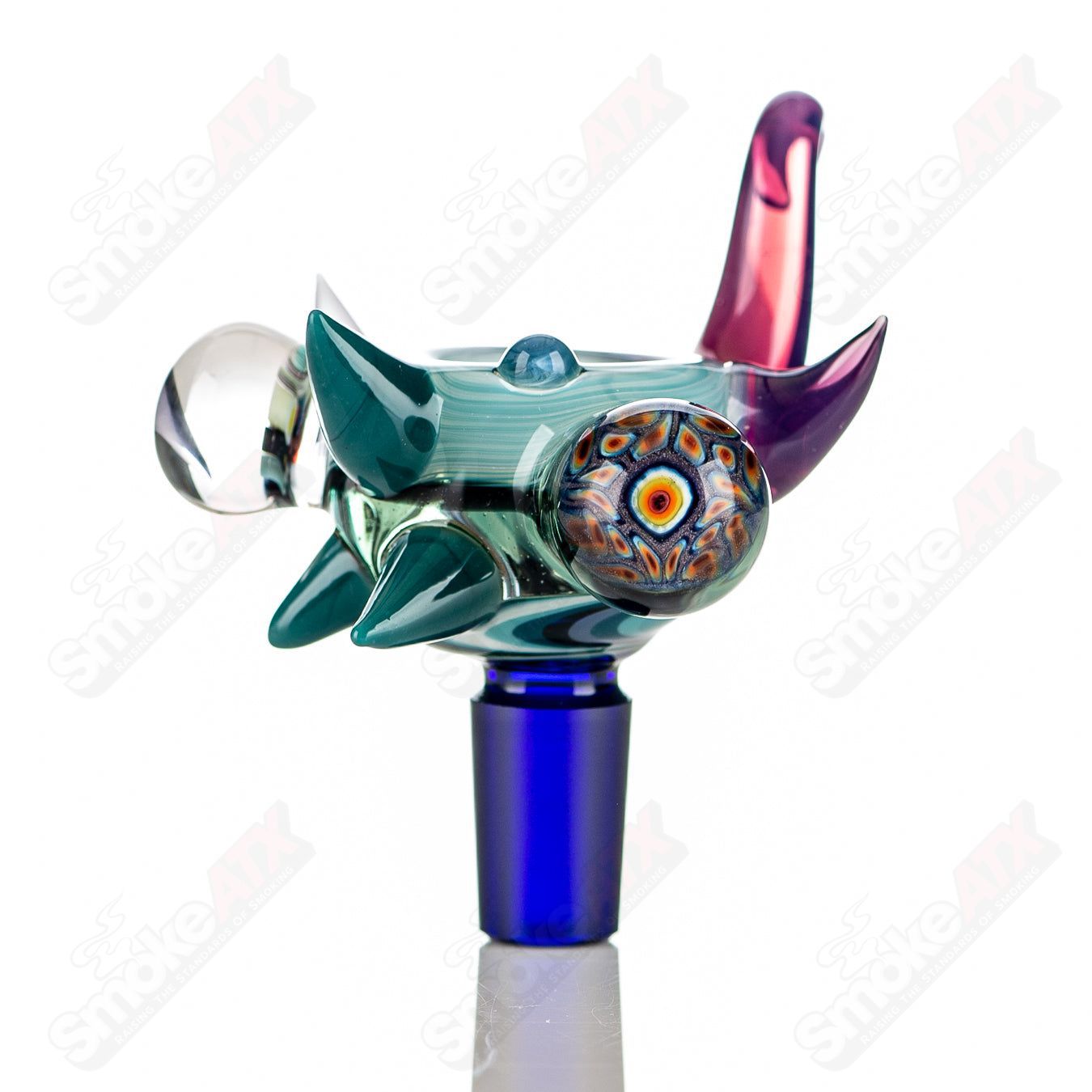 #3 14mm Full Color Worked Horn Milli Bowl JMass - Smoke ATX