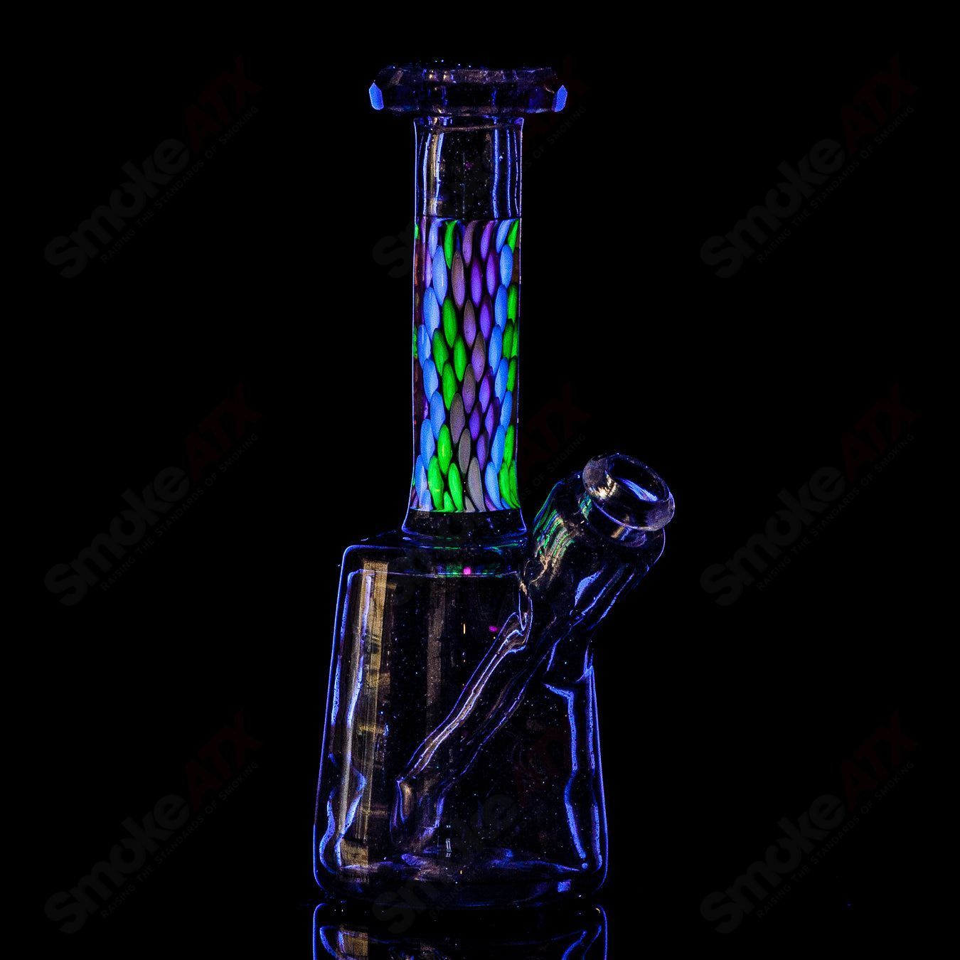 #2 Faceted UV/CFL Mini Rig BCM Glass - Smoke ATX