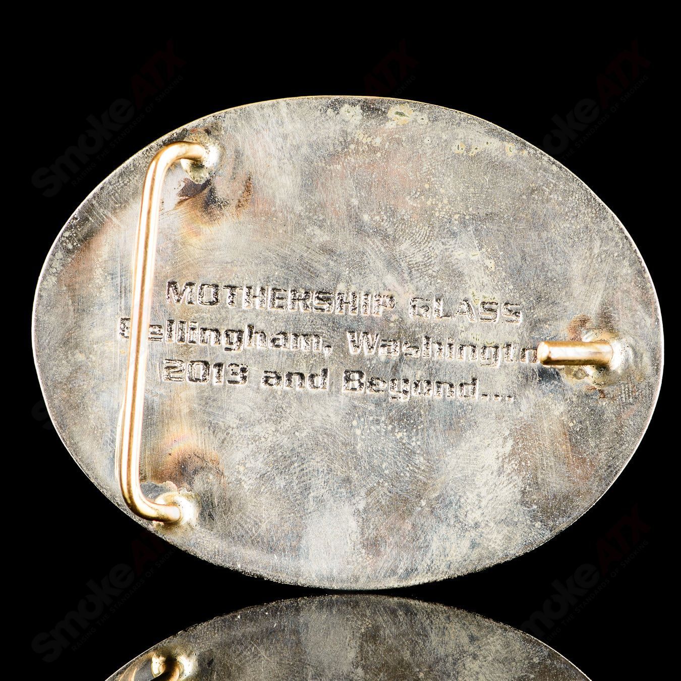 Silver Tone Belt Buckle Mothership - Smoke ATX