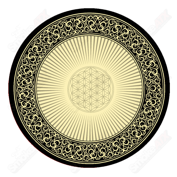 8in Flower of Life Gold Fabric Dab Padz - Smoke ATX