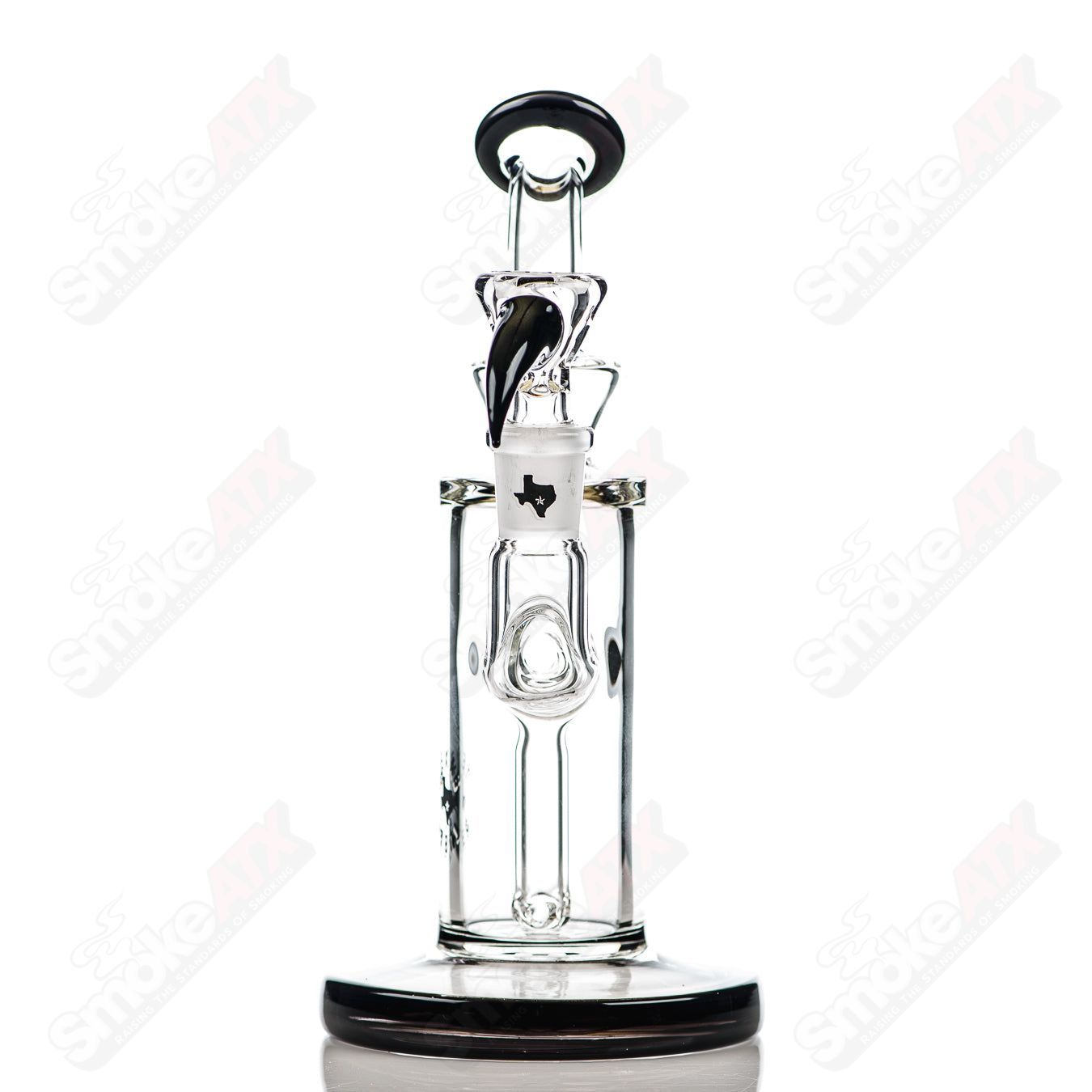 8in 14mm Rig w/ Flower Bowl (Galaxy) Texas Tubes - Smoke ATX