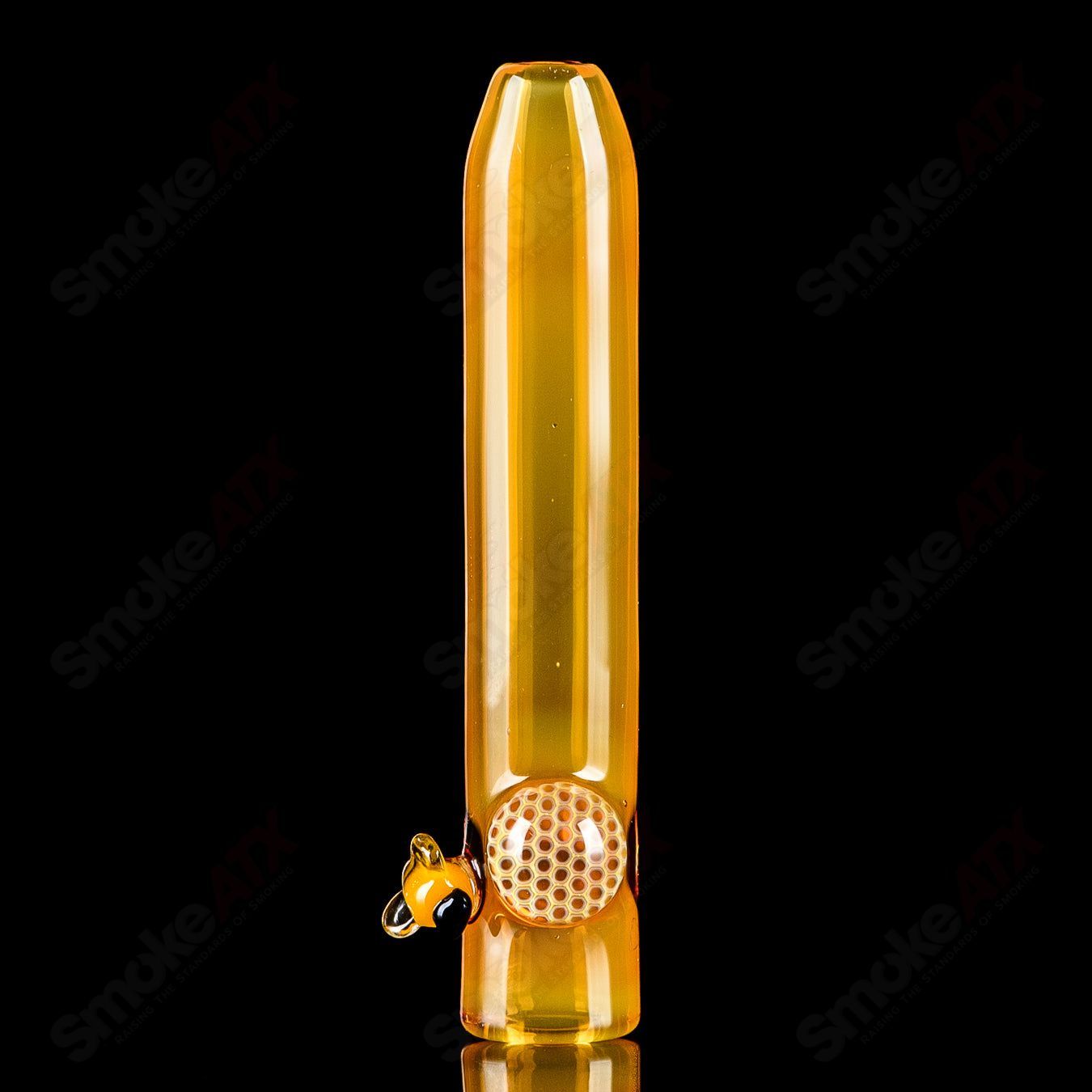 One Hitter Honeycomb & Bee Chillum Joe P Glass - Smoke ATX