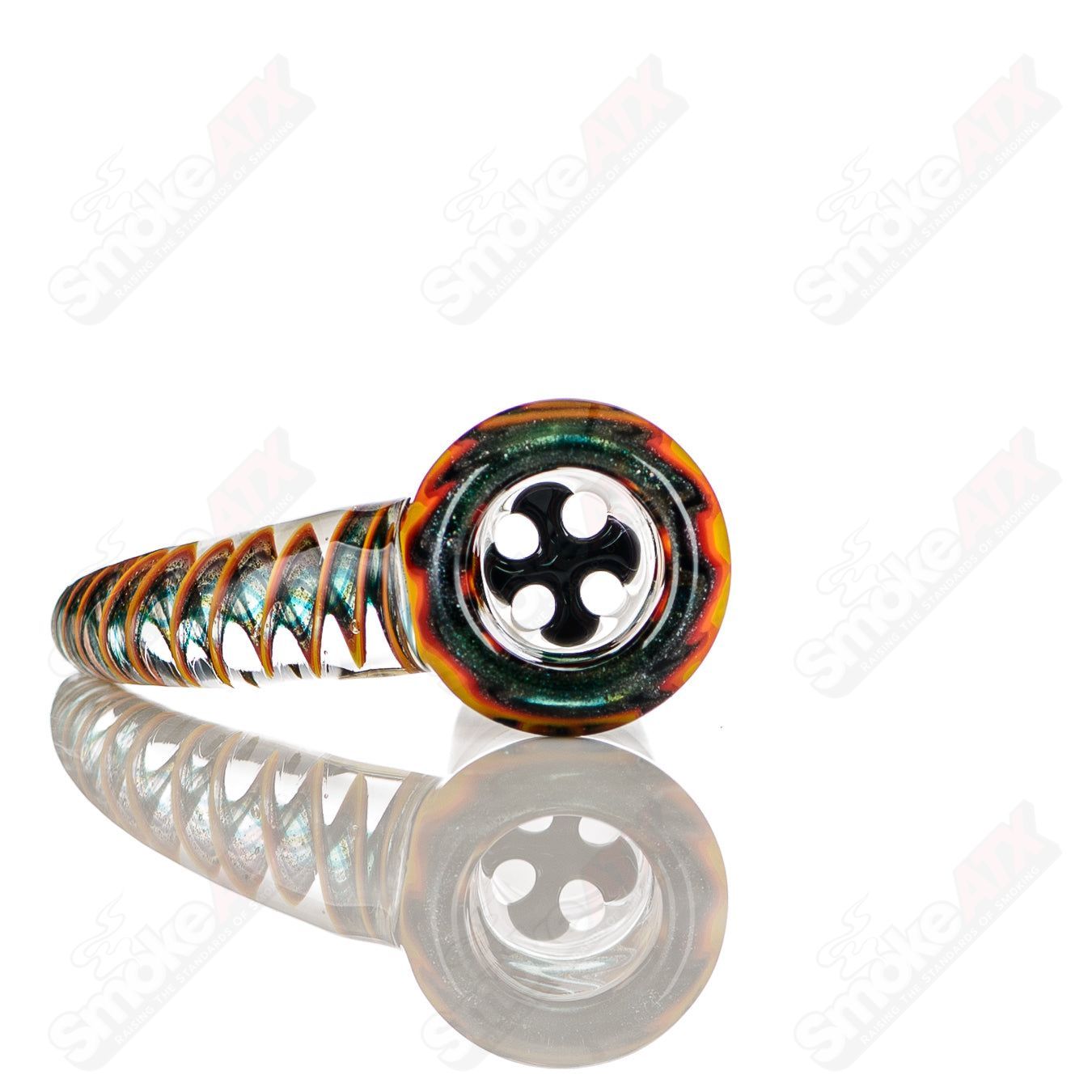 #6 18mm Worked Color 4-Hole Slide Texas Tubes - Smoke ATX