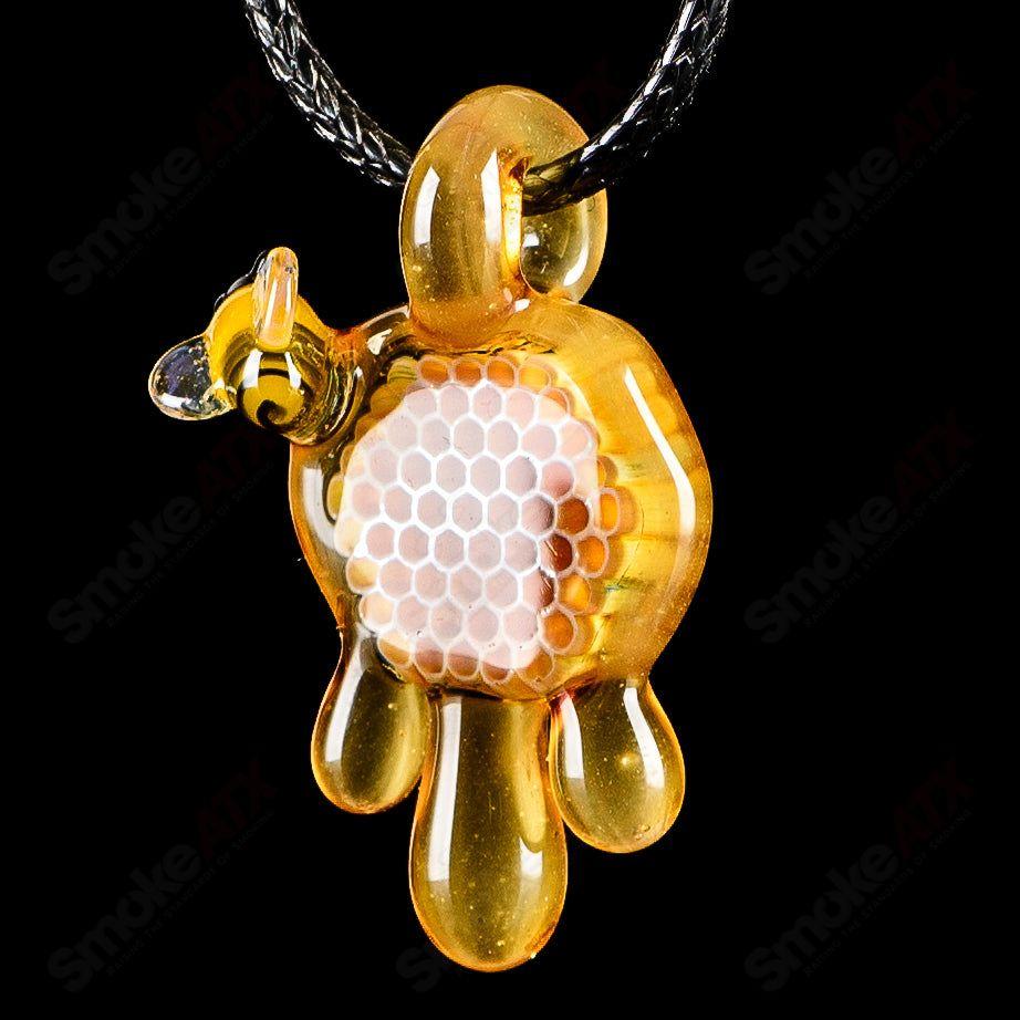 #2 Small Honeycomb Drip Pendant Joe P Glass - Smoke ATX