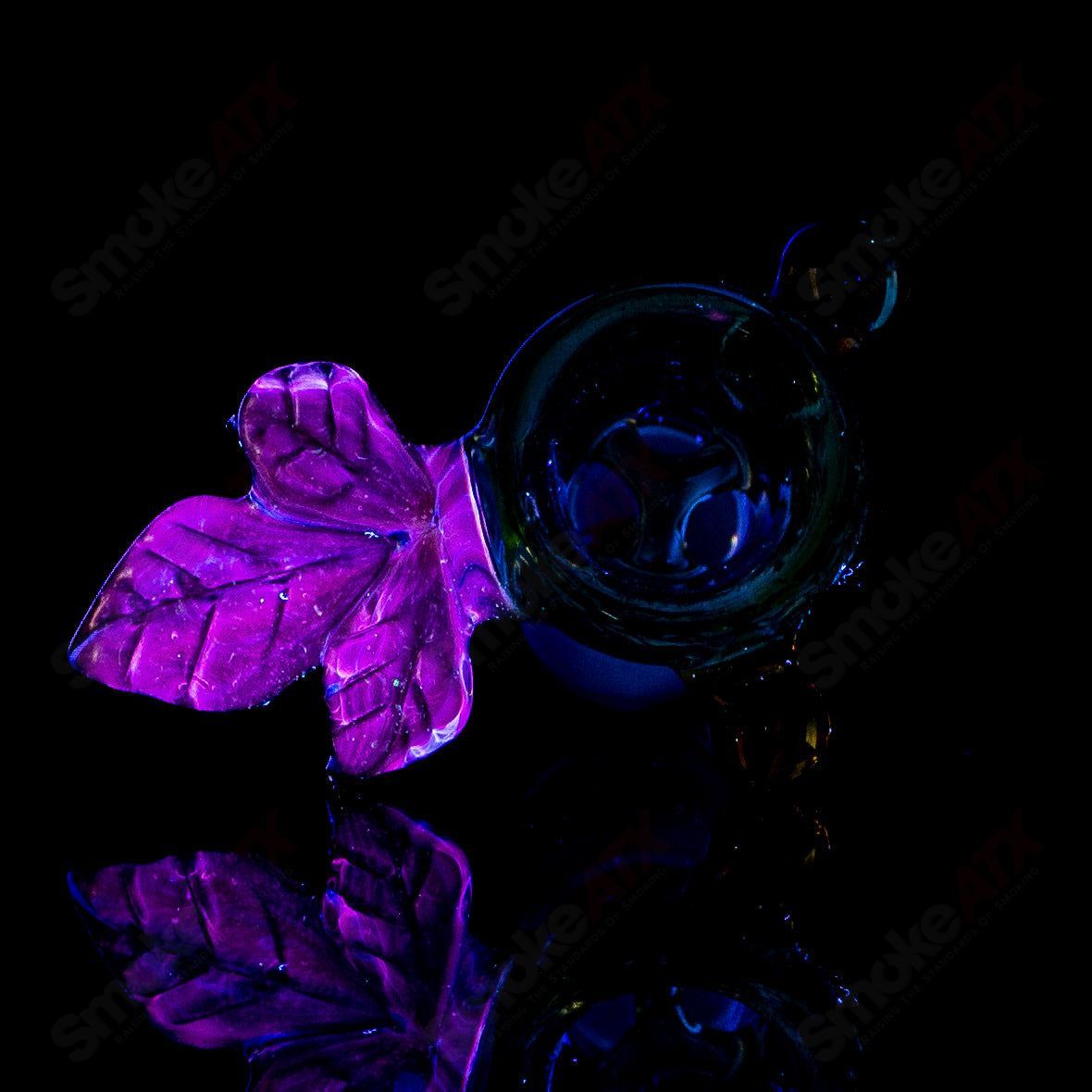 #1 14mm Green 3 Hole Slide (UV Leaf) Mr. Gray - Smoke ATX