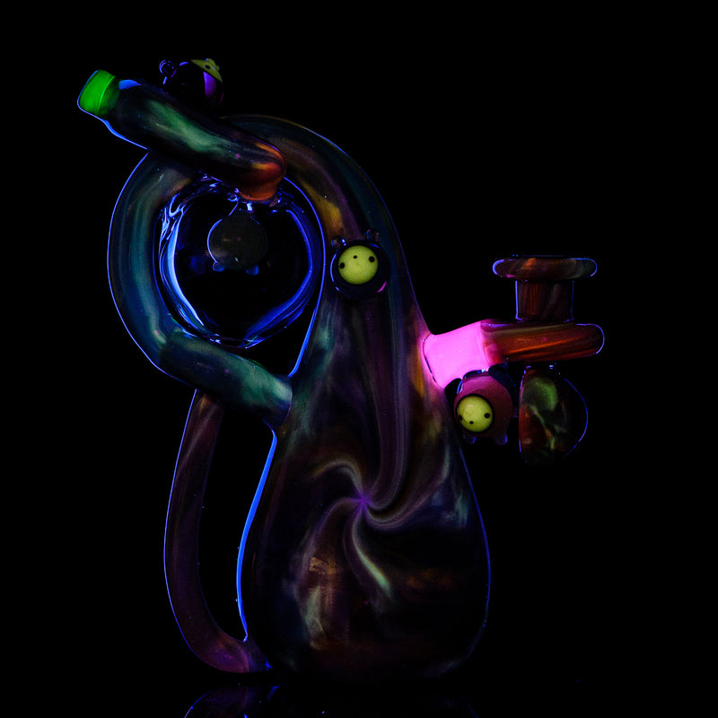 UV Reactive Multicolor Recycler Rig Earl Jr. x Aquariust Glass - Smoke ATX