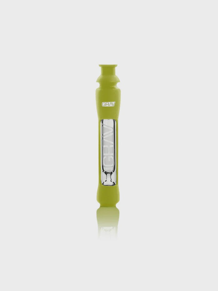 Avocado Green 12mm Grav Taster w/ Silicone - Smoke ATX
