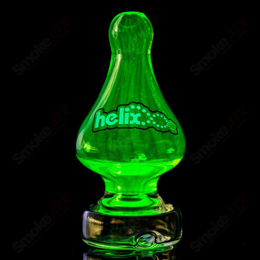 UV glow classic Puffco Peak dry top by American Helix, made of glass, with a sleek design for Puffco Peak vaporizer.