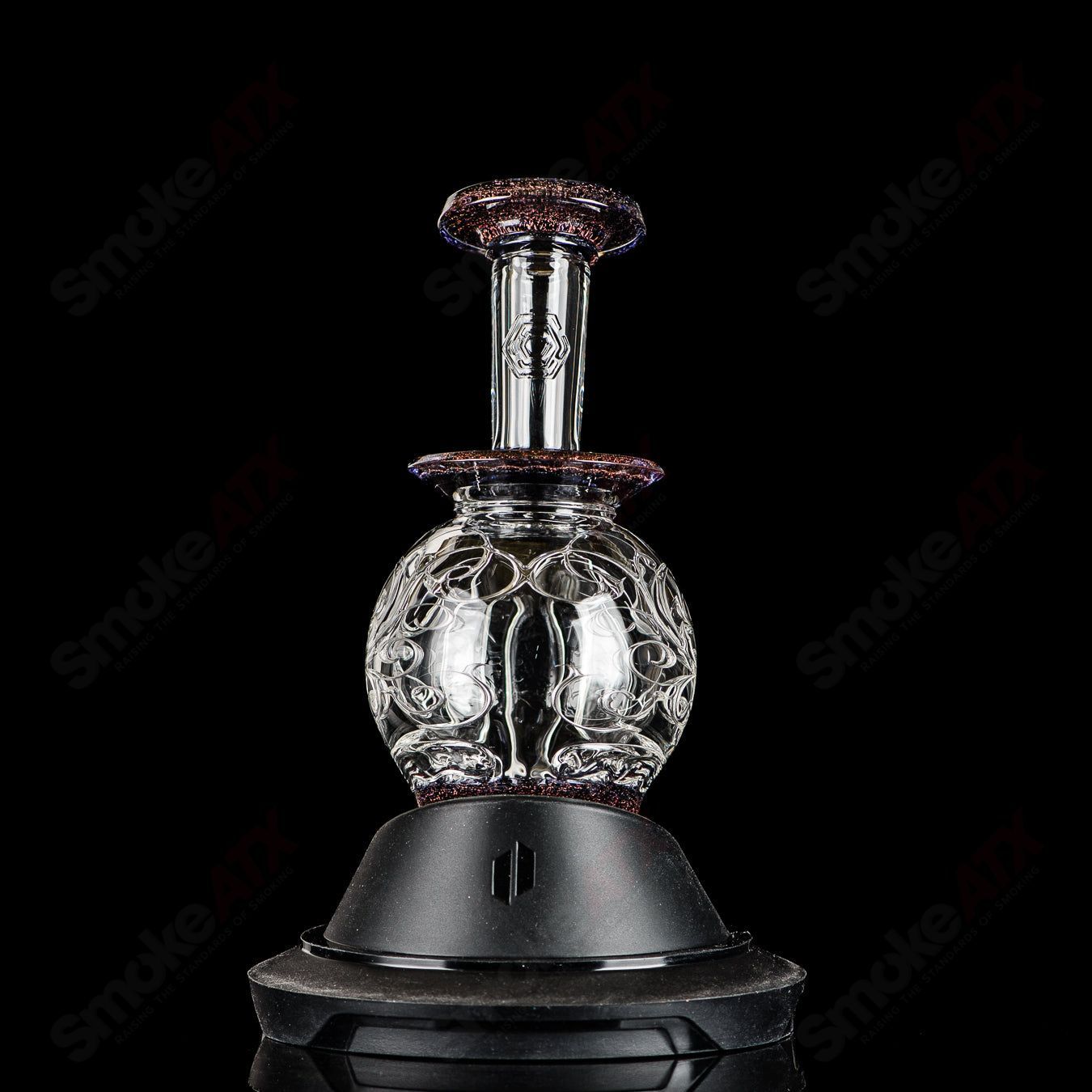 Color Accent Orb (Black Cherry Dichro Black Amethyst Accent Fila No.1 w/ COA) Peak Pro Top Avant Garde Glass - Smoke ATX