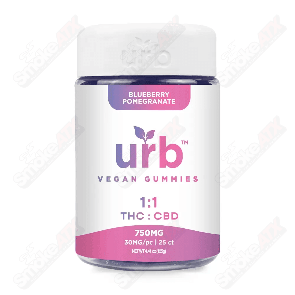 750mg 25ct Blueberry Pomegranate 1:1 Gummies Urb - Smoke ATX