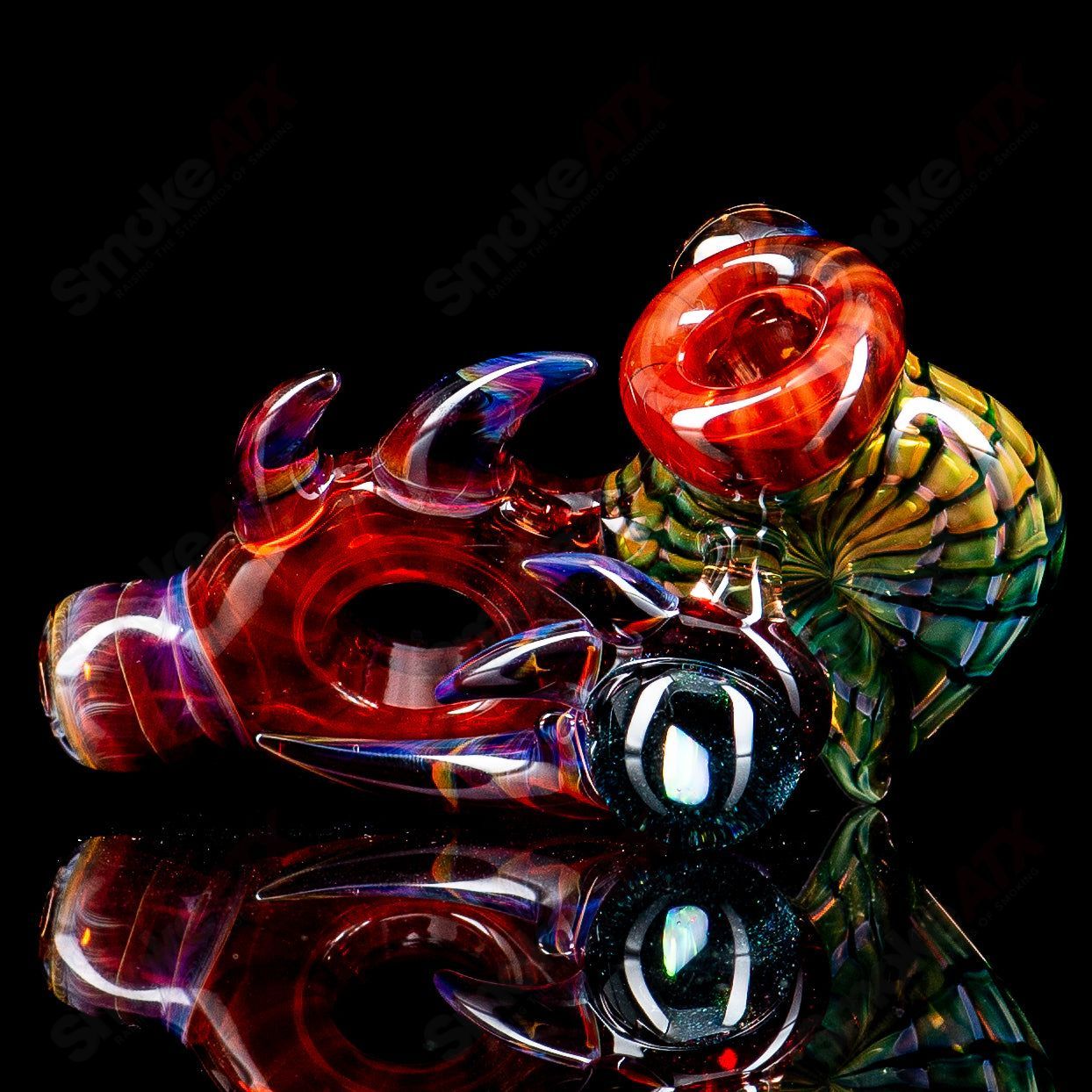 Piranha Hand Pipe Dosh Glass - Smoke ATX