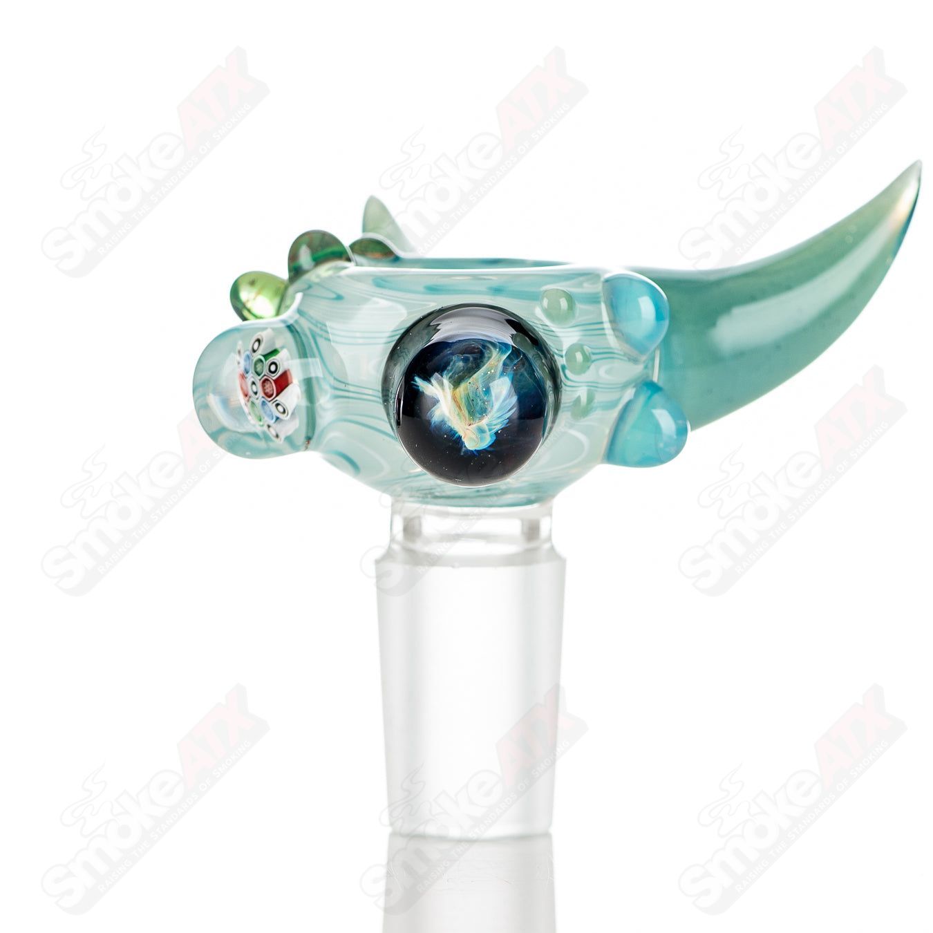 #6 19mm Full Color Worked Horn Milli Bowl JMass - Smoke ATX