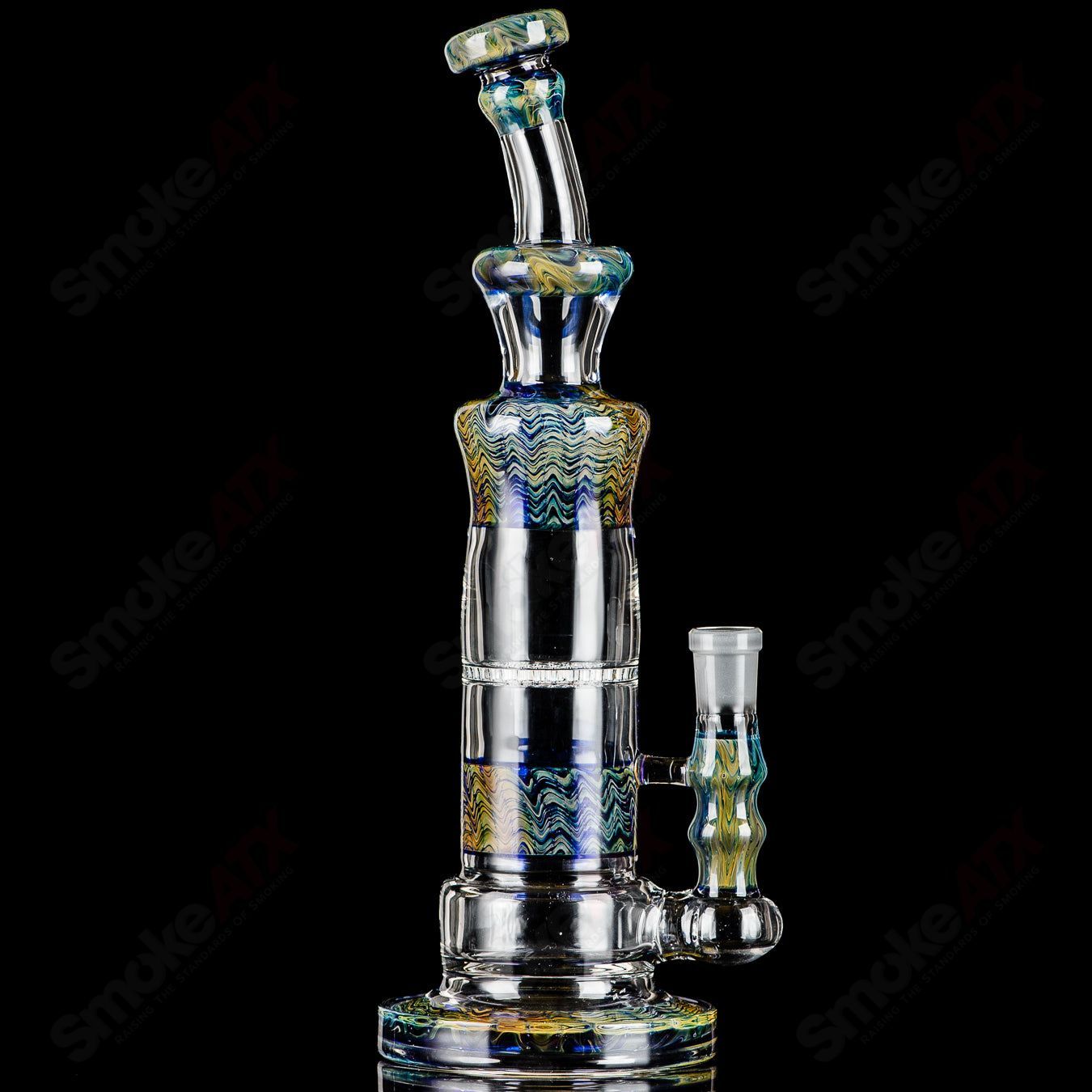 Cobalt Worked Honeycomb Waterpipe Tagle Glass - Smoke ATX