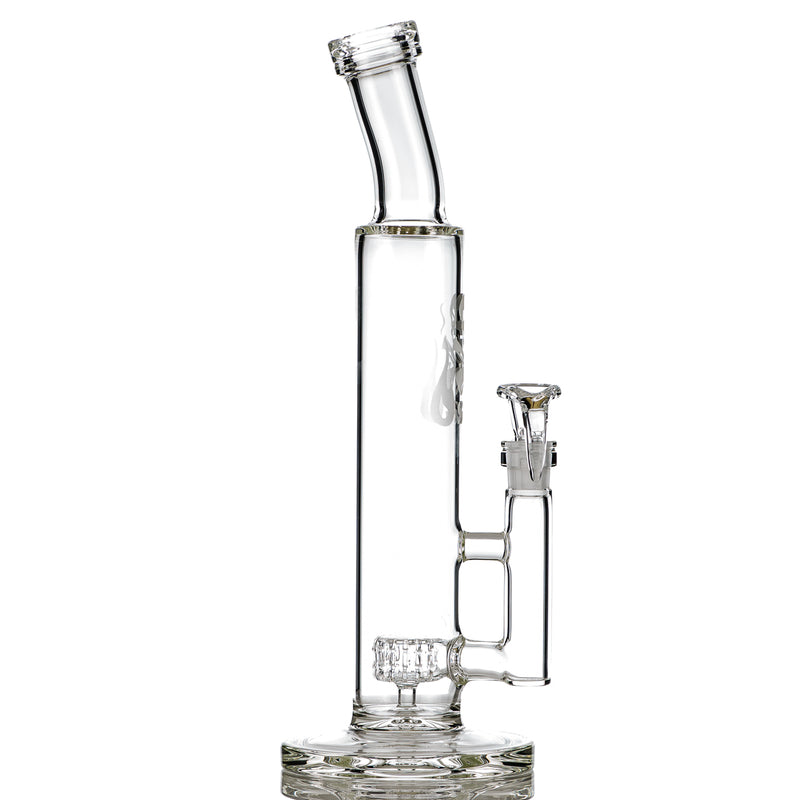 12in Clear Puck Perc Bent Neck Tube SPG - Smoke ATX