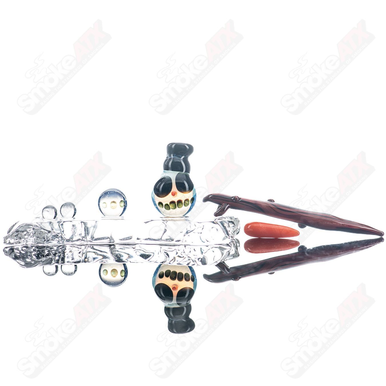 Snowman Slurper Set Indo Glass