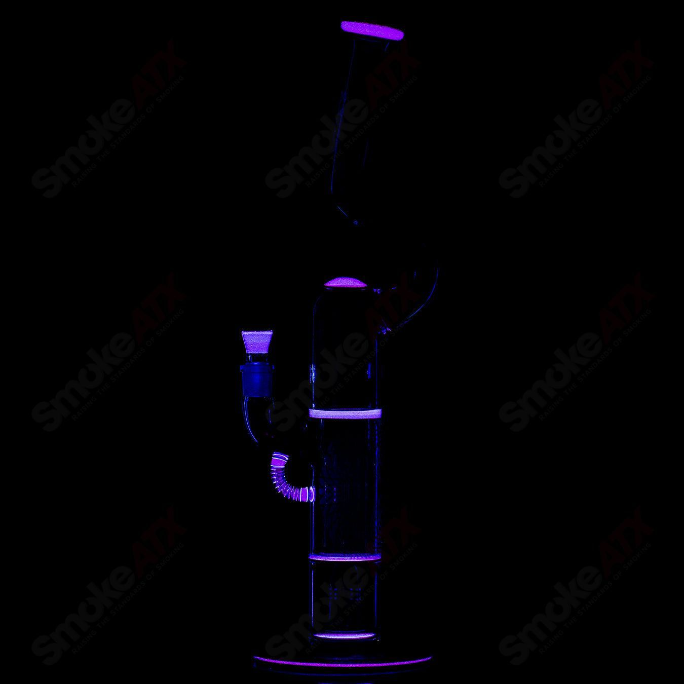 60mm Pillar Natty Neck Solid Foot Full Accent w F4 Perc (Lucy x Cherry) Sovereignty - Smoke ATX