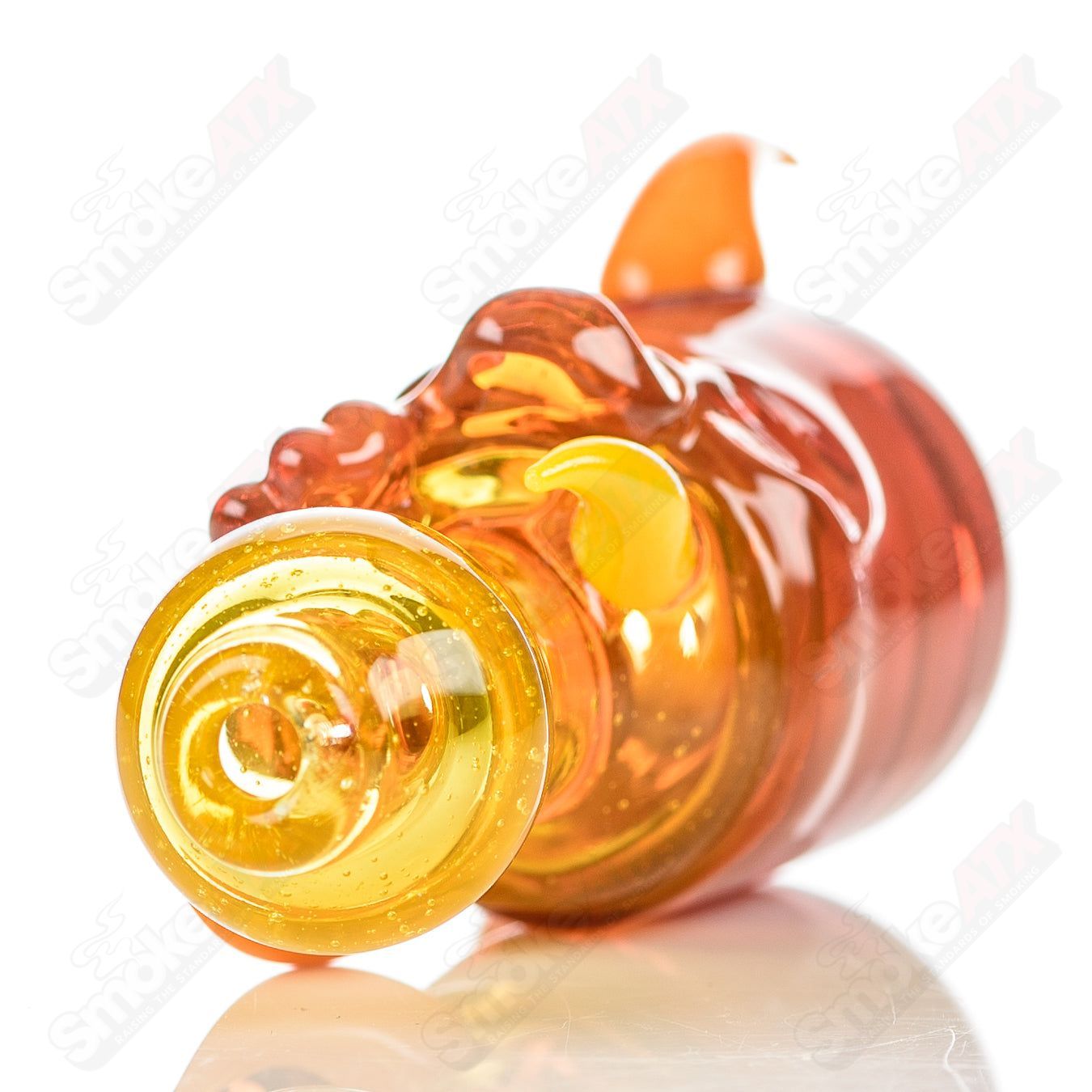 Orange Skull Hitter w UV Accents Ghost Glass - Smoke ATX