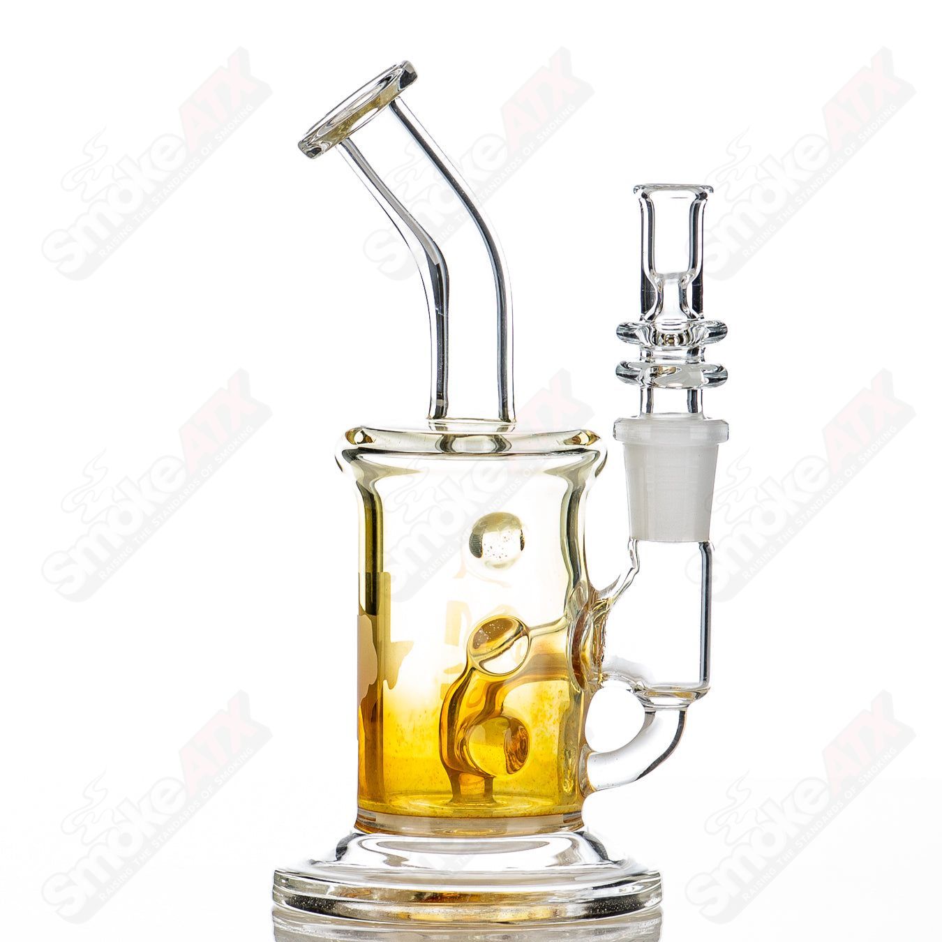 6" 44mm Gold Fumed Shredder Rig AMGC - Smoke ATX