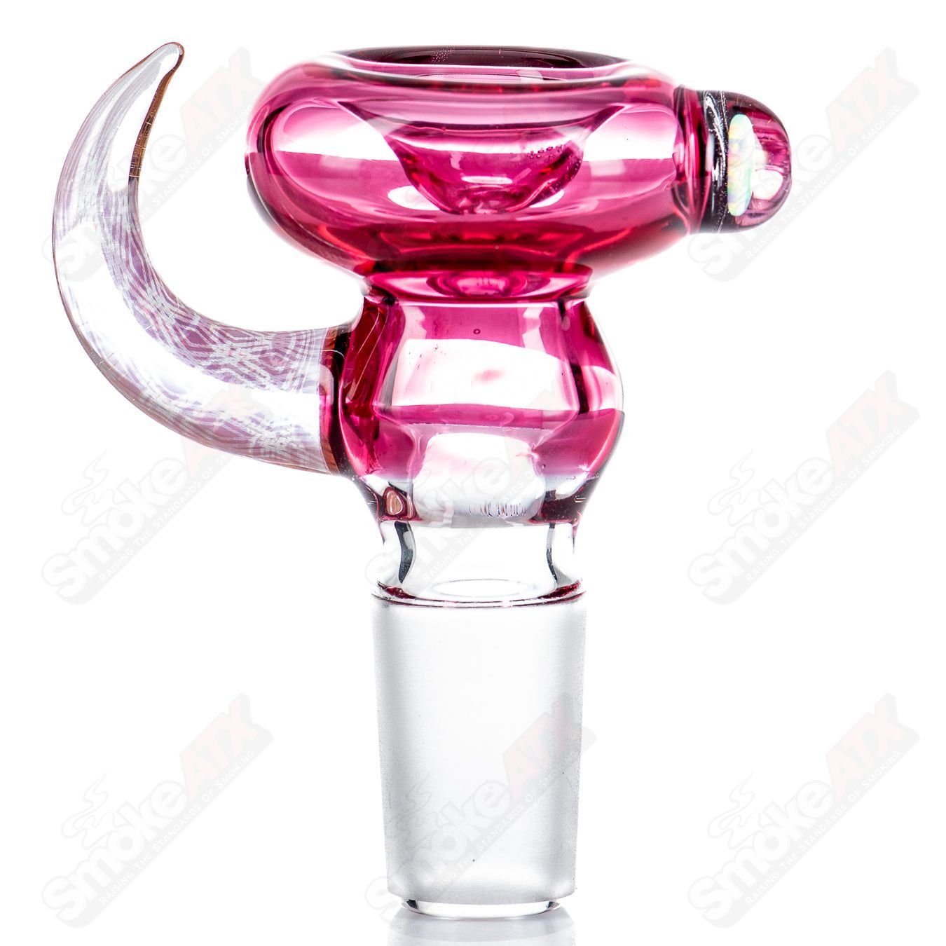 18mm Slide with Patterned Horn (Gold Ruby) Flex Glass - Smoke ATX