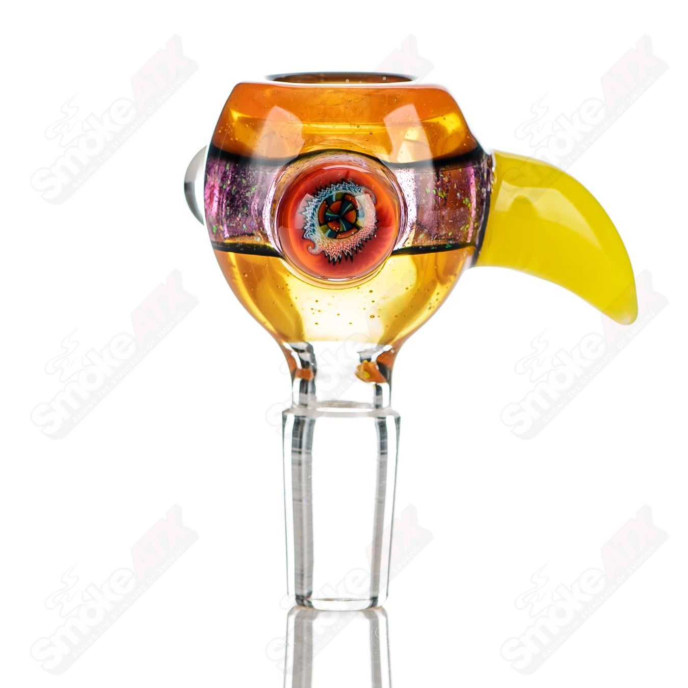 #7 14mm Color Worked Slide Bowl Jeremy from Oregon - Smoke ATX