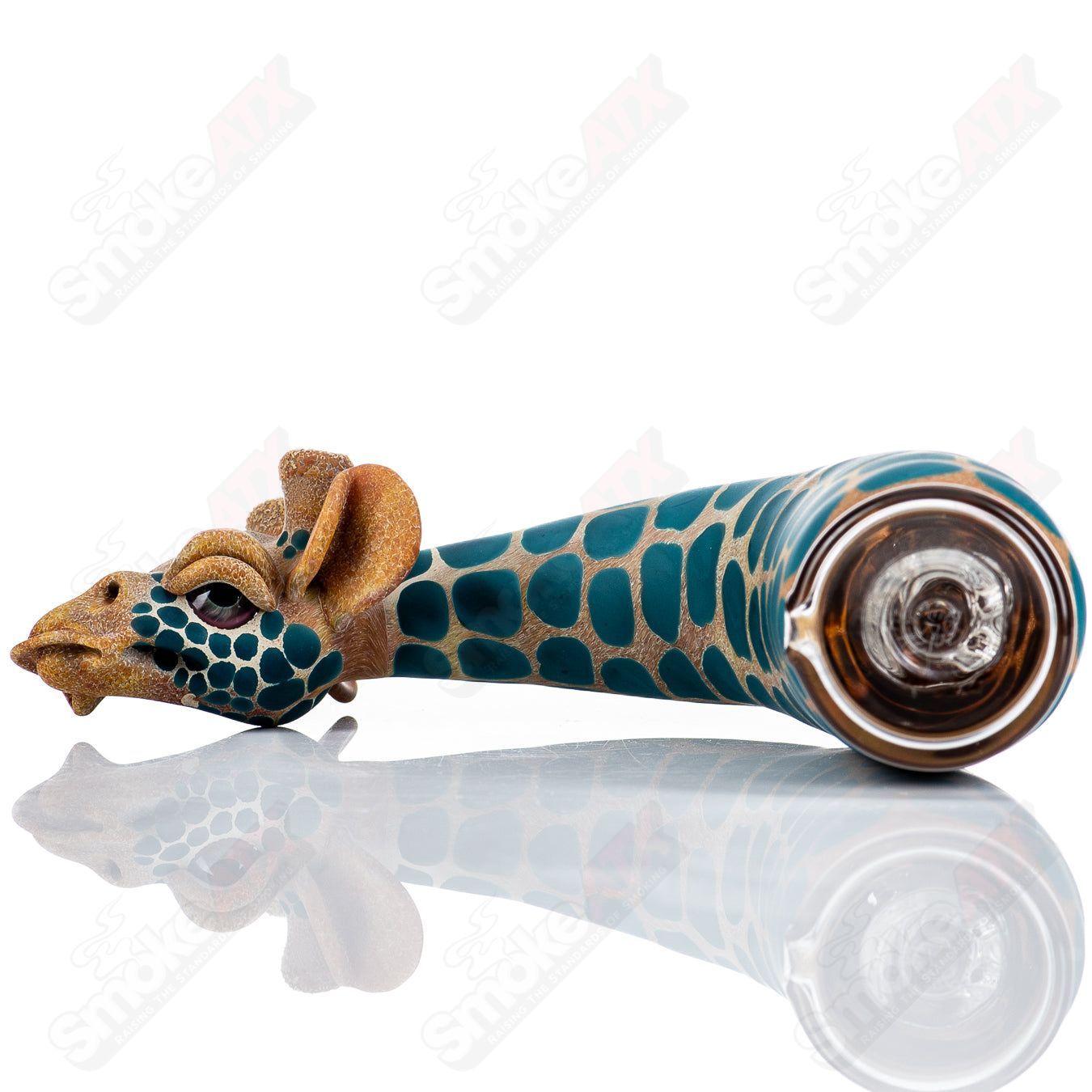 Bent Neck Giraffe Puffco Top by Robertson Glass - Smoke ATX