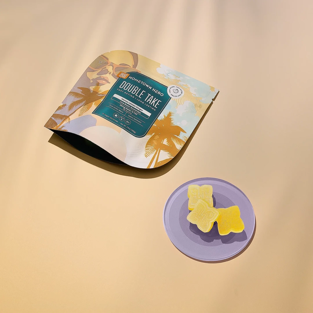 200mg Honey Lemon Ginger Delta-9 Live Rosin Double Take Gummies Hometown Hero - Smoke ATX