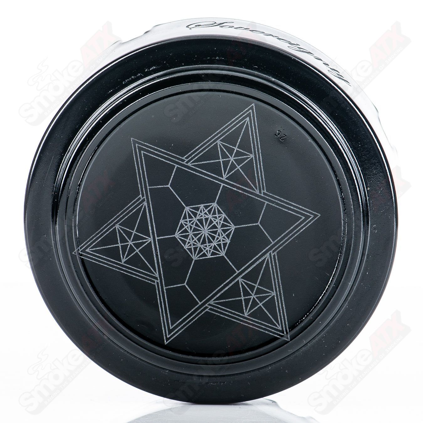 Black Ashtray Sacred Hexagram Pattern Sovereignty - Smoke ATX