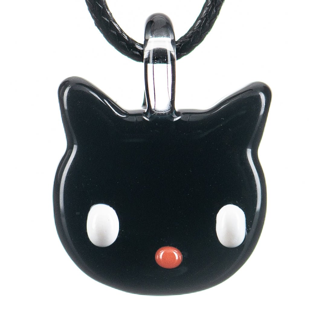 Black Cat Pendant Sweetshop Glass by Renee Patula - Smoke ATX