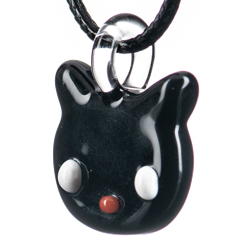 Black Cat Pendant Sweetshop Glass by Renee Patula - Smoke ATX