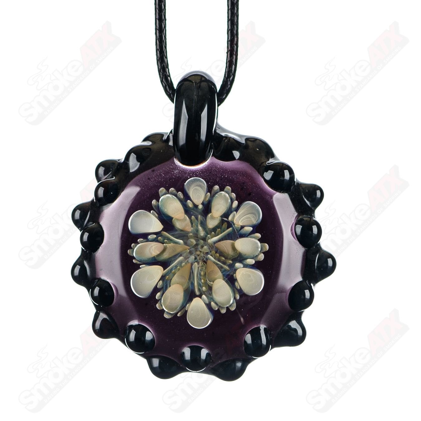 Black Fume Implosion Pendant Introvert Glass - Smoke ATX