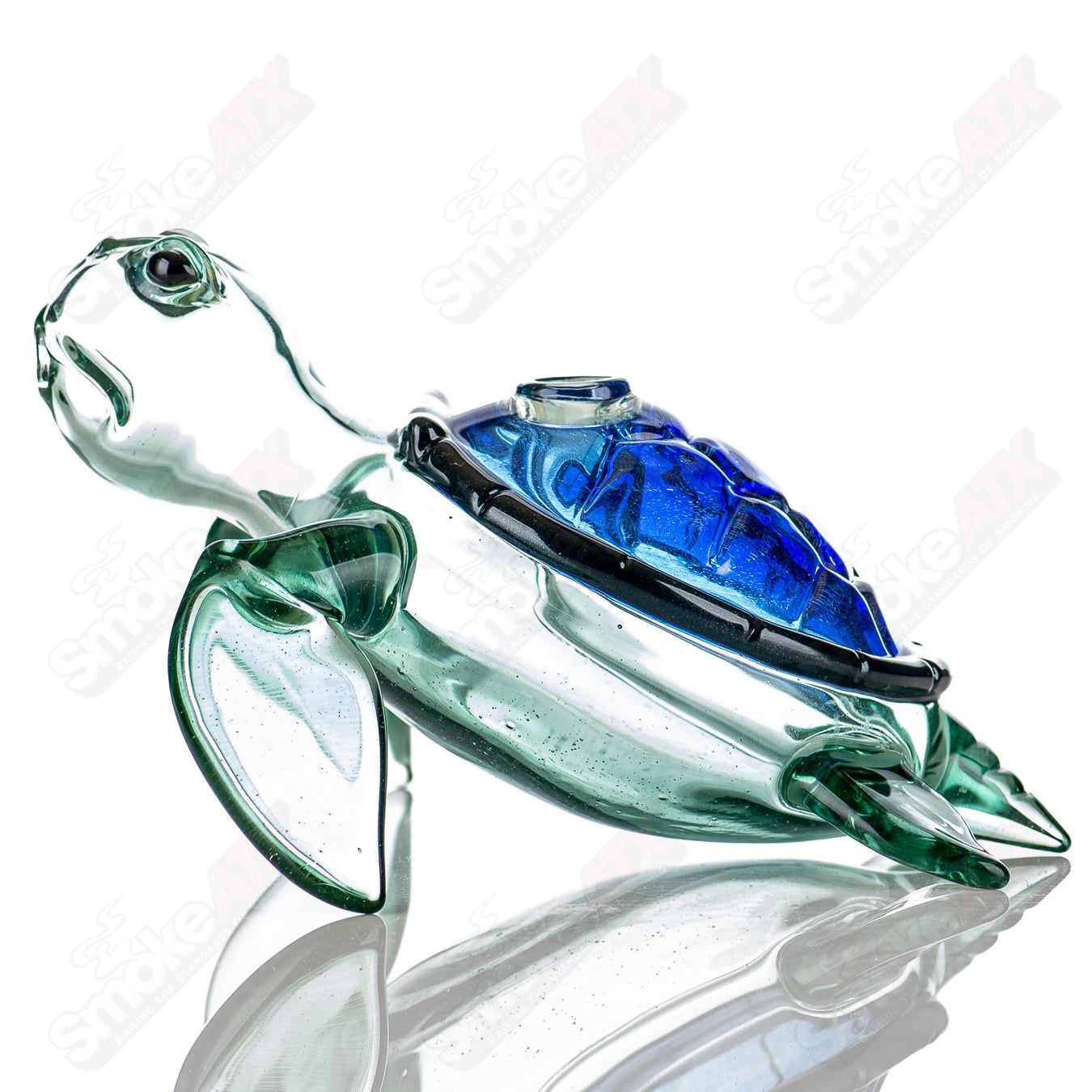 Blue Dichro Honu Sea Turle Rig Turtle Time Glass - Smoke ATX